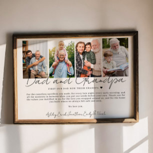 Affiche Cadeau pour papa et grand-père de la part des enfa