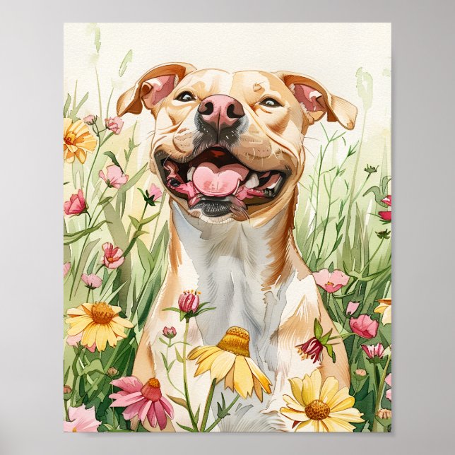 Affiche Cadeau pour Pit Bull propriétaire Dog Art Wall Pos (Devant)