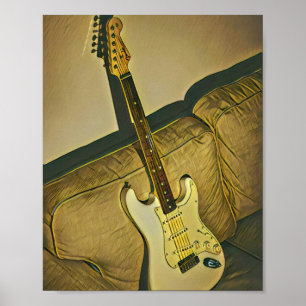 Affiche Cadeau pour professeur de musique guitariste bassi