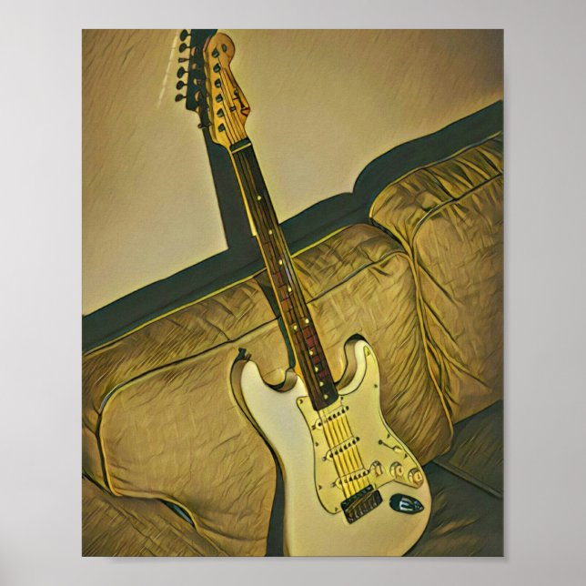 Affiche Cadeau pour professeur de musique guitariste bassi (Devant)