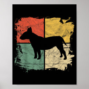 Affiche Cadeau pour propriétaire de Bull Terrier Rétro Car