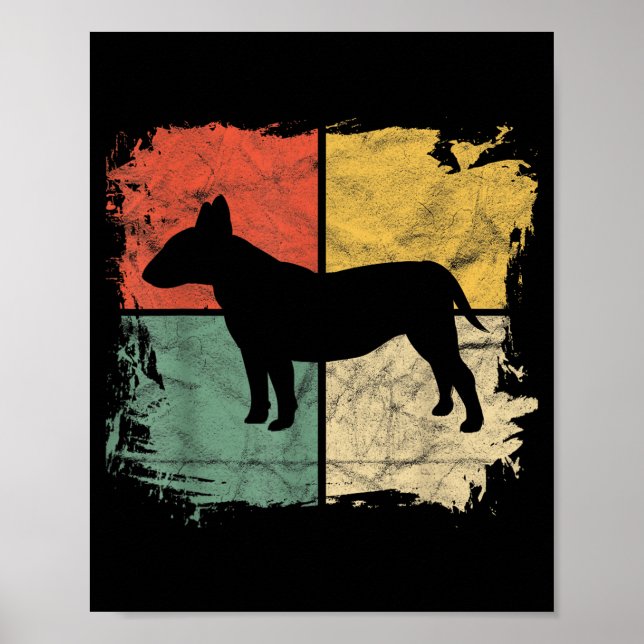Affiche Cadeau pour propriétaire de Bull Terrier Rétro Car (Devant)