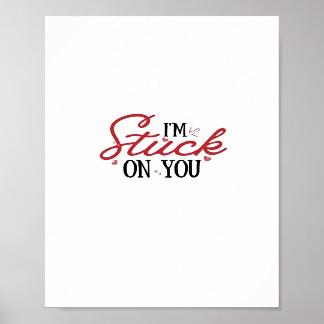 Affiche Cadeau Réfléchi de la Saint-Valentin Im Stuck On Y (Devant)