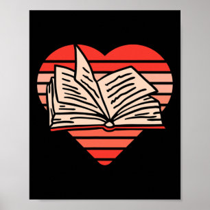 Affiche Cadeau Rétro Amour Coeur Lecture Livre Pour Lui El