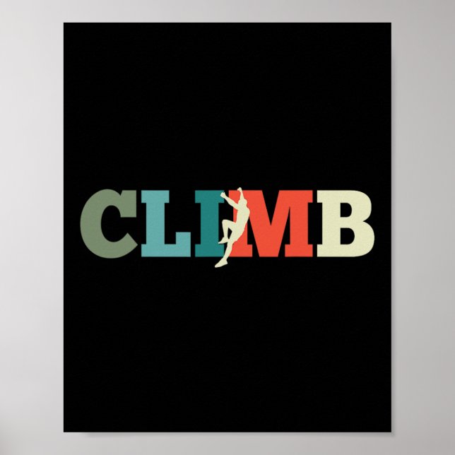 Affiche Cadeau Rétro Escalade  (Devant)