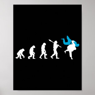 Affiche Cadeau Rétro Judoka Cool Évolution Judo
