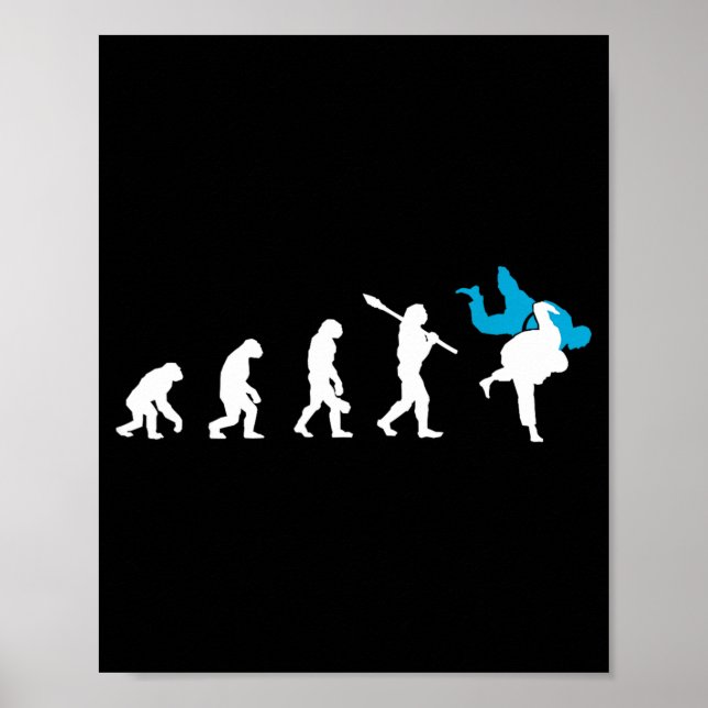 Affiche Cadeau Rétro Judoka Cool Évolution Judo (Devant)