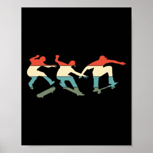 Affiche Cadeau Rétro Skateboard Pour Skateboard