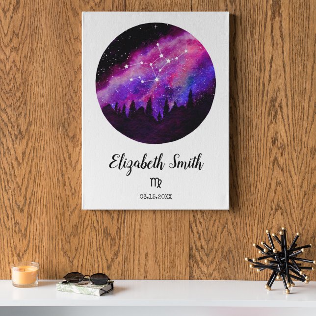 Affiche Cadeau Signe Horoscope Vierge Constellation Rose (Créateur téléchargé)