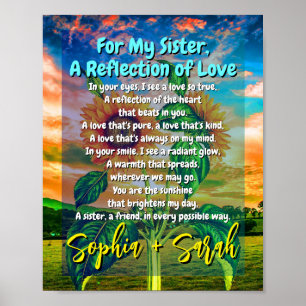 Affiche Cadeau Significatif pour une Sœur : Un Poème d'Amo