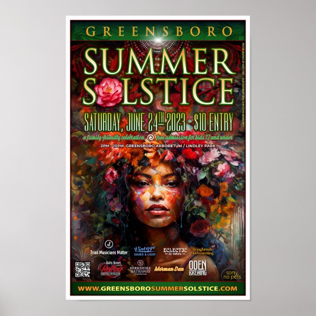 Affiche Cadeau souvenir Greensboro Solstice d'été 2023 (Devant)