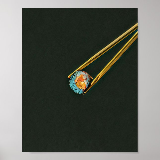 Affiche cadeau sushi cool (Devant)