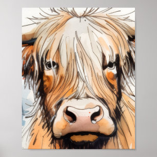 Affiche Cadeau vache, vache des Highlands