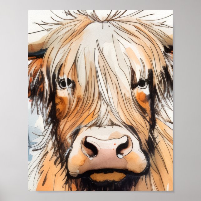 Affiche Cadeau vache, vache des Highlands  (Devant)