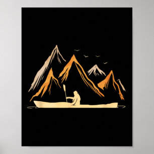 Affiche Cadeau vintage kayak pour voyage en kayak de riviè