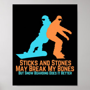 Affiche Cadeau vintage Retro Snowboard Pour Snowboarders