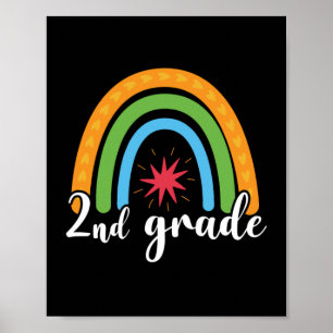 Affiche Cadeaux 2e enseignant Arc-en-ciel de 2e année