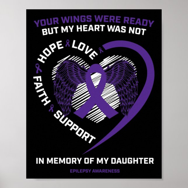 Affiche Cadeaux Affectueux Mémoire De Ma Fille Pourpre Épi (Devant)