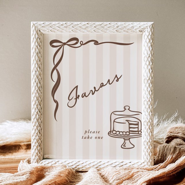 Affiche Cadeaux Bebe Cafe Arc Marron Gateau Dessine (Créateur téléchargé)