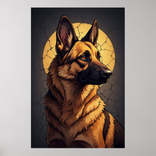 Affiche 🦴 Cadeaux Berger Allemand Pour Amateurs D'Animaux