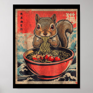 Affiche Cadeaux d'animé de Kawaii japonais Écureuil mangea