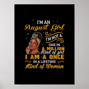 Affiche Cadeaux d'anniversaire pour femmes noires en août 