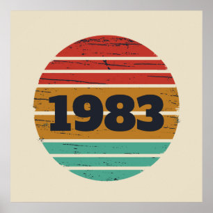 Affiche Cadeaux d'anniversaire vintage personnalisés