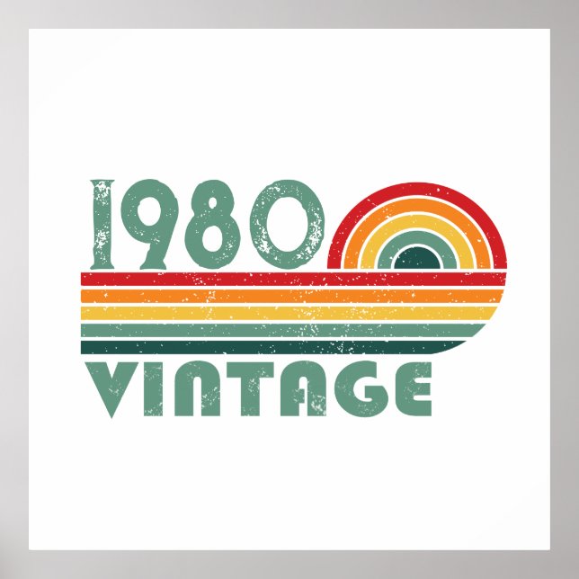 Affiche Cadeaux d'anniversaire vintages personnalisés (Devant)