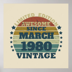 Affiche Cadeaux d'anniversaire vintages personnalisés