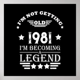 Affiche Cadeaux d'anniversaire vintages personnalisés noir