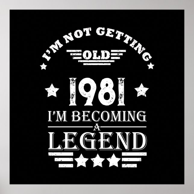 Affiche Cadeaux d'anniversaire vintages personnalisés noir (Devant)