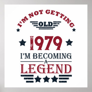 Affiche Cadeaux d'anniversaire vintages personnalisés roug