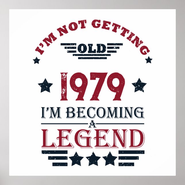 Affiche Cadeaux d'anniversaire vintages personnalisés roug (Devant)