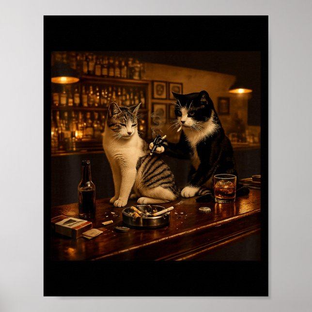 Affiche Cadeaux d'artiste de chaton tatoué de tatouage de  (Devant)