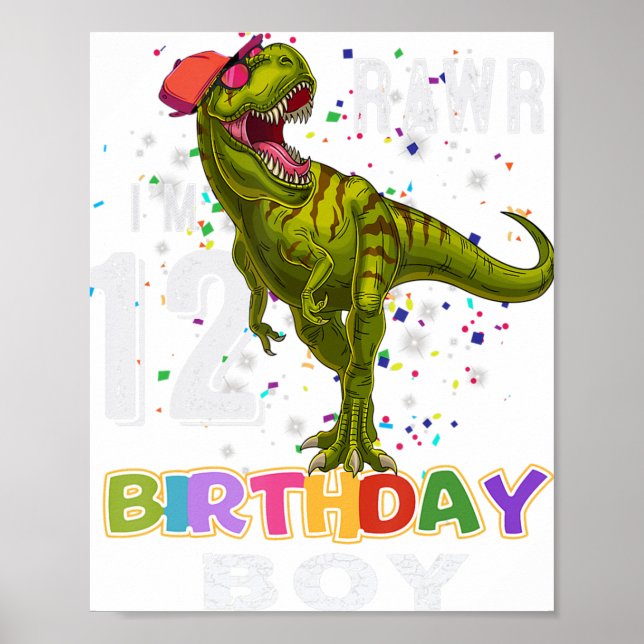Affiche Cadeaux de 12 ans Enfant 12e anniversaire garçon D (Devant)