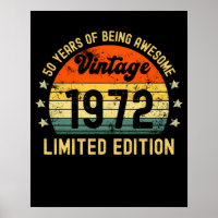 Cadeaux de 50e anniversaire vintage 1972 édition l