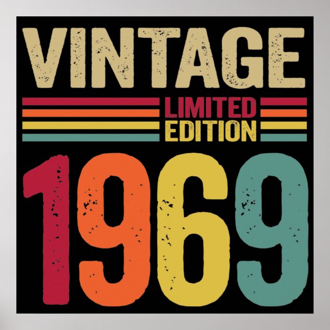 Affiche Cadeaux de 53 ans Vintage 1969 53e cadeau d'annive (Devant)