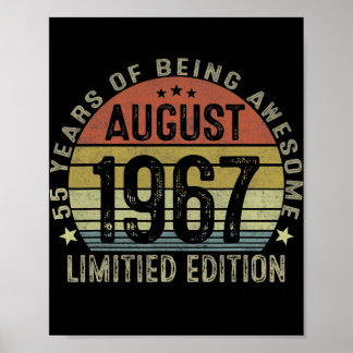 Affiche Cadeaux de 54 ans Août 1968 Édition limitée
