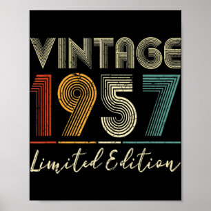 Affiche Cadeaux de 65 ans Vintage 1957 Édition limitée 65t