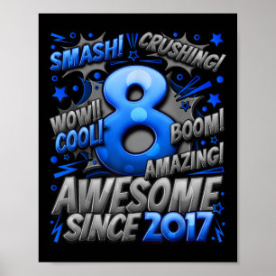 Affiche Cadeaux de 8 ans pour garçons 8e anniversaire garç