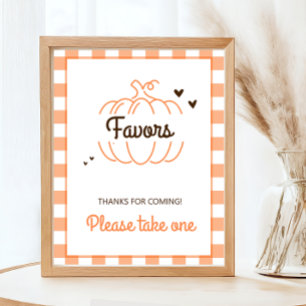 Affiche Cadeaux de Baby Shower de Thème Automne et Citroui