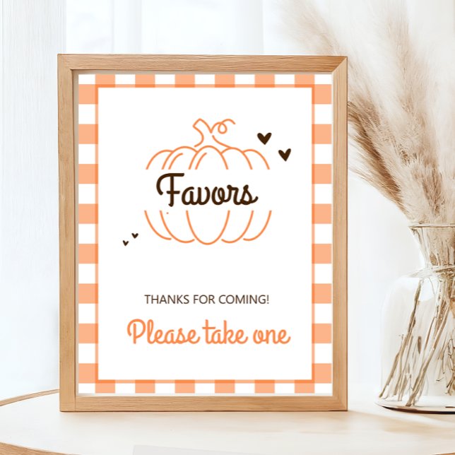 Affiche Cadeaux de Baby Shower de Thème Automne et Citroui (Créateur téléchargé)