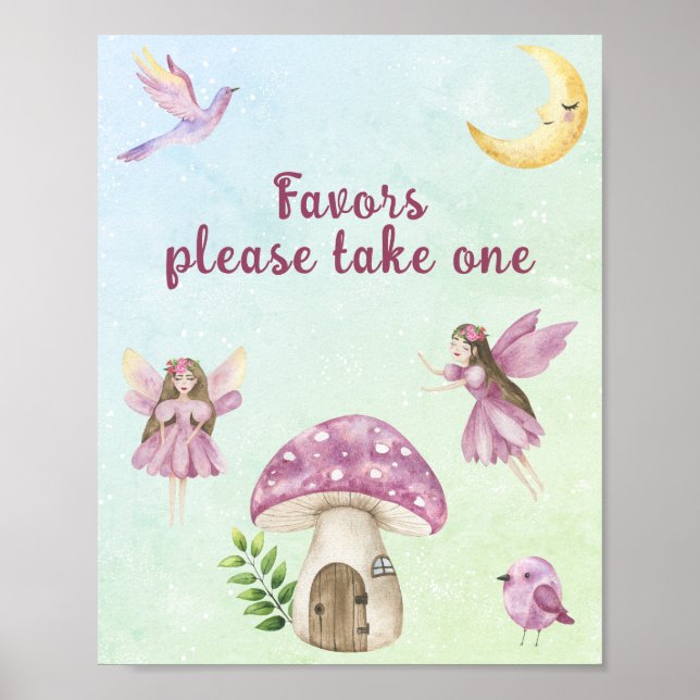 Affiche Cadeaux de baby shower Fée (Devant)