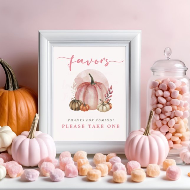 Affiche Cadeaux de Baby Shower Fille pour Bébé Citrouille  (Créateur téléchargé)