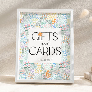 Affiche Cadeaux de Baby shower Floral moderne et signe de 