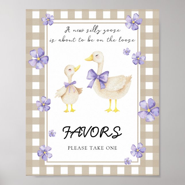 Affiche Cadeaux de baby shower Little Goose Bébé (Devant)