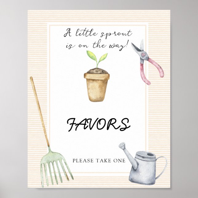 Affiche Cadeaux de Baby shower Little Sprout (Devant)