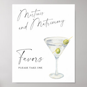 Affiche Cadeaux de baby shower Martini veuillez en prendre
