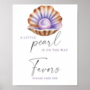 Affiche Cadeaux de baby shower Perle sous la mer