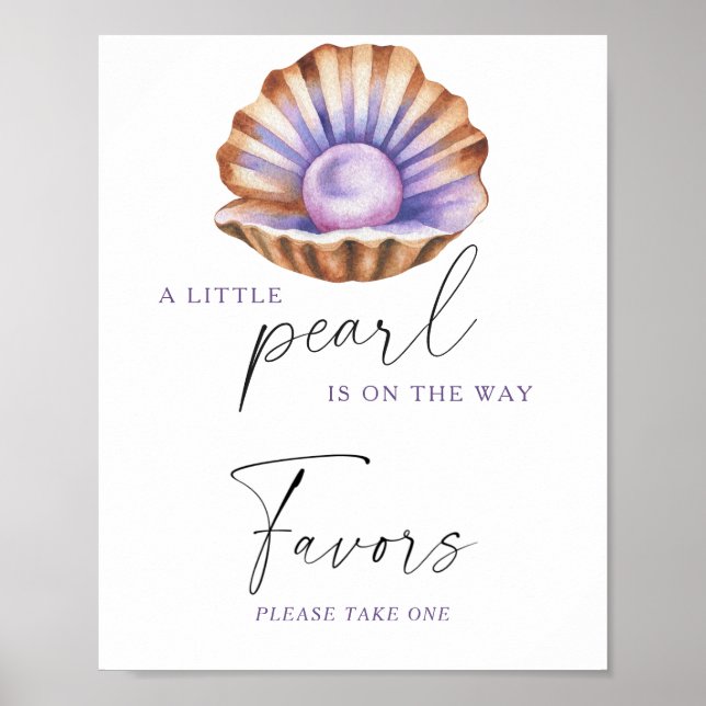 Affiche Cadeaux de baby shower Perle sous la mer (Devant)